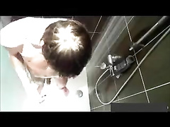 Hidden cam on the seeling in the shower