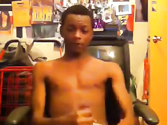 Teen black kid is enjoying passionate masturbation